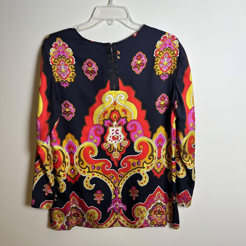 SEE by CHLOE Vibrant Silk Blouse, Multicolor | Sz. 10 - Picture 6 of 9